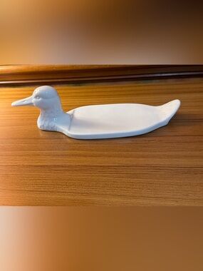 Abbott Collection White Porcelain Duck Paté Plate Foie Gras Serving Dish 11"